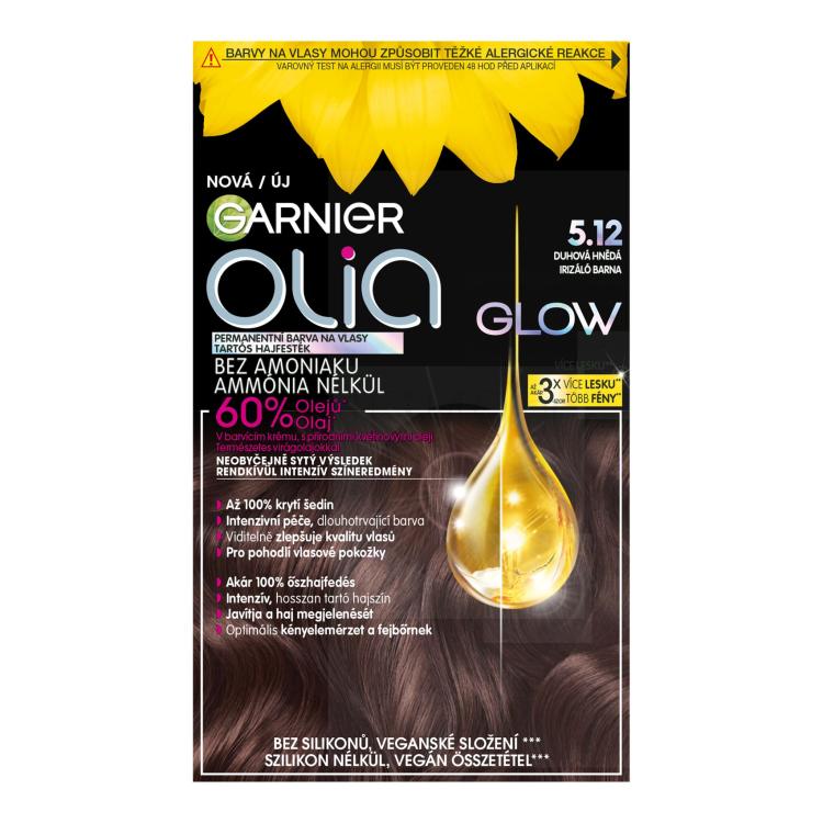 Garnier Olia Glow Βαφή μαλλιών για γυναίκες 60 gr Απόχρωση 5.12 Rainbow Brown