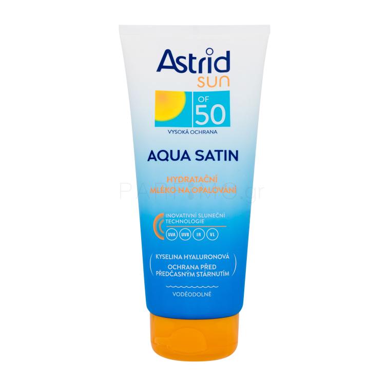 Astrid Sun Aqua Satin Moisturizing Milk SPF50 Αντιηλιακό προϊόν για το σώμα 200 ml