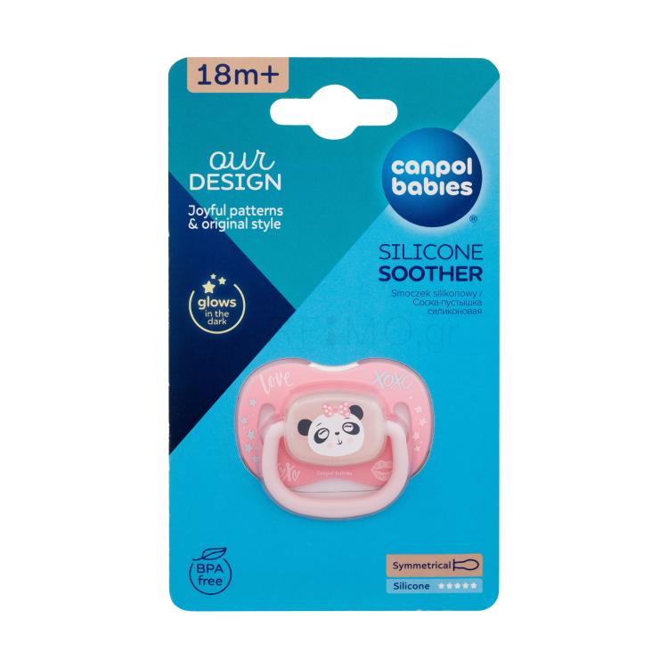 Canpol babies Exotic Animals Silicone Soother Panda 18m+ Πιπίλα για παιδιά 1 τεμ