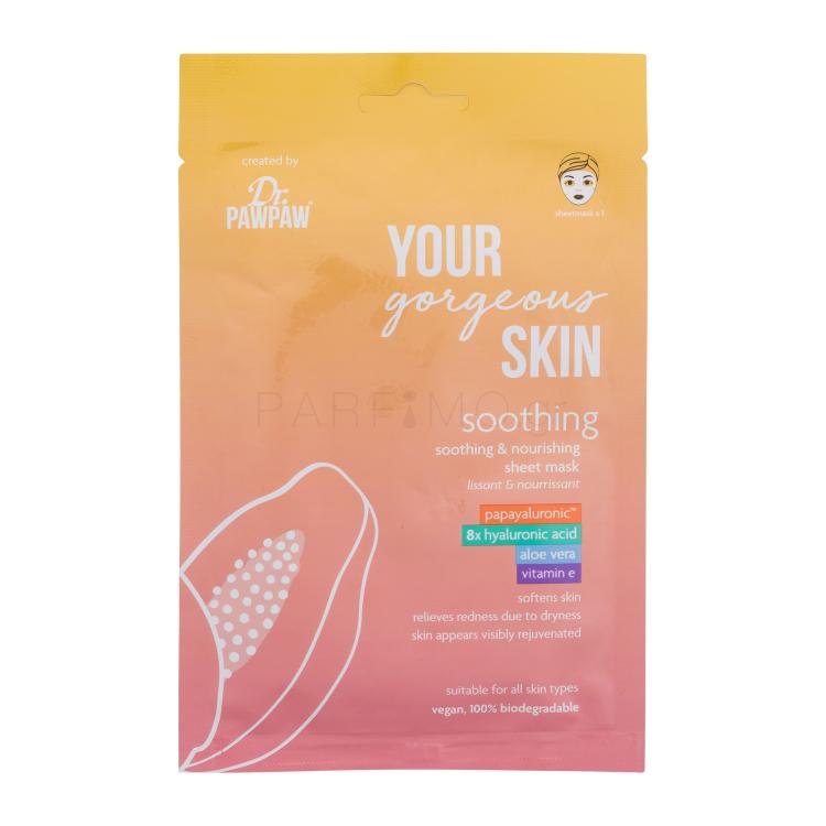 Dr. PAWPAW Your Gorgeous Skin Soothing Sheet Mask Μάσκα προσώπου για γυναίκες 25 ml