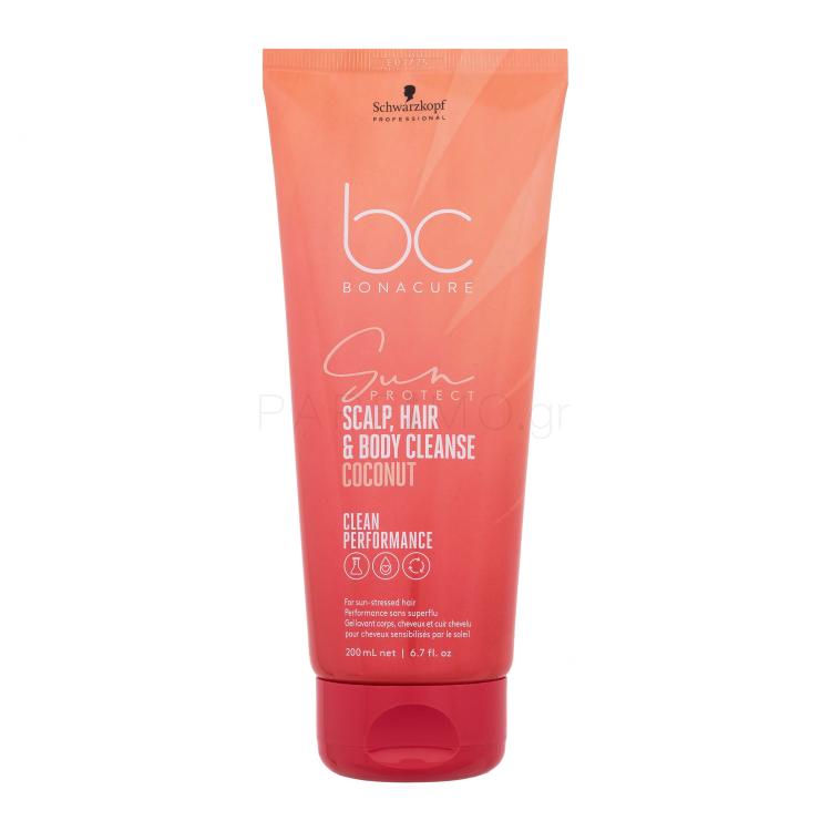 Schwarzkopf Professional BC Bonacure Sun Protect Scalp, Hair &amp; Body Cleanse Coconut Σαμπουάν για γυναίκες 200 ml