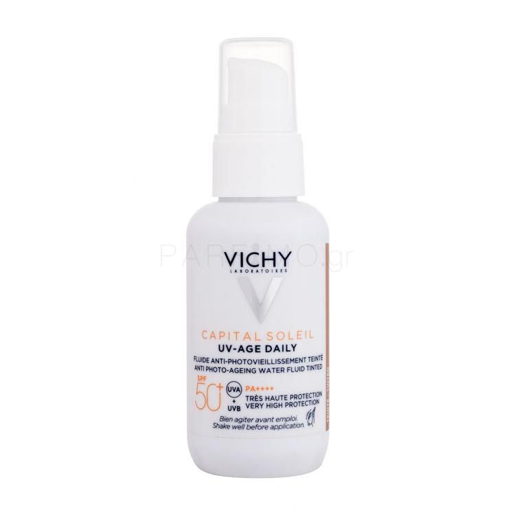 Vichy Capital Soleil UV-Age Daily Anti Photo-Ageing Water Fluid SPF50+ Tinted Αντιηλιακό προϊόν προσώπου για γυναίκες 40 ml