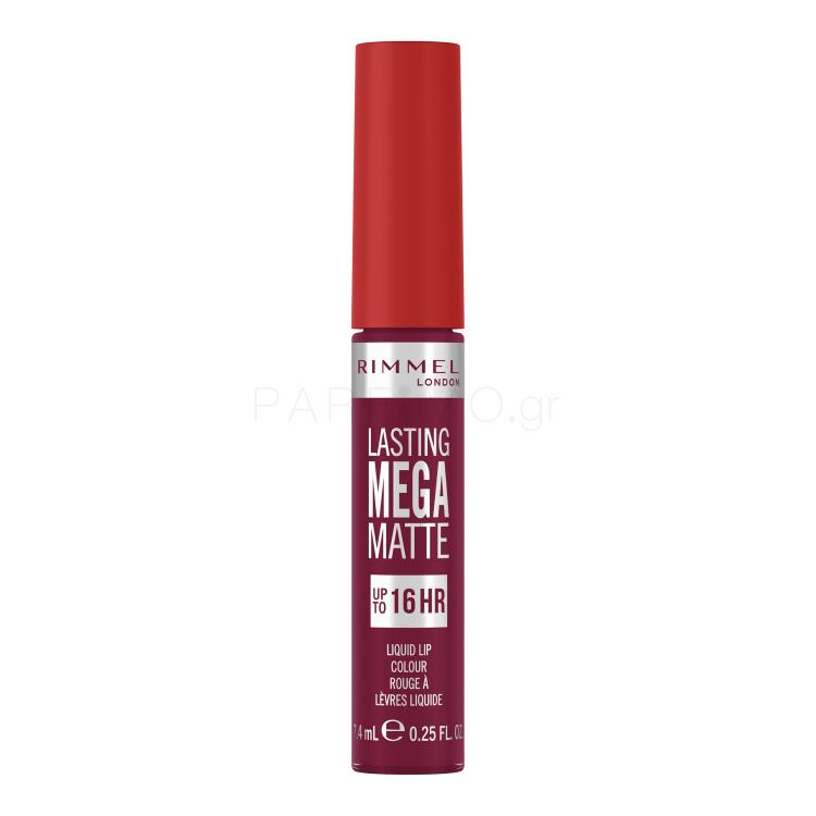 Rimmel London Lasting Mega Matte Liquid Lip Colour Κραγιόν για γυναίκες 7,4 ml Απόχρωση Rock Me Purple