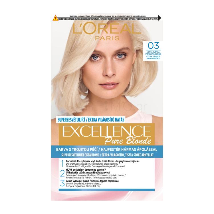 L&#039;Oréal Paris Excellence Creme Triple Protection Βαφή μαλλιών για γυναίκες 1 τεμ Απόχρωση 03 Lightest Natural Ash Blonde