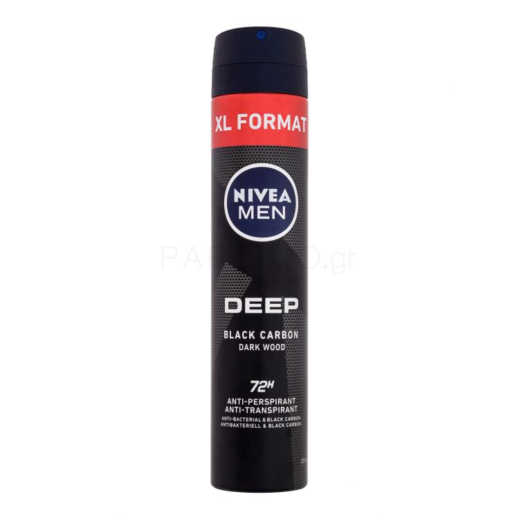Nivea Men Deep Black Carbon 48H Αντιιδρωτικό για άνδρες 200 ml