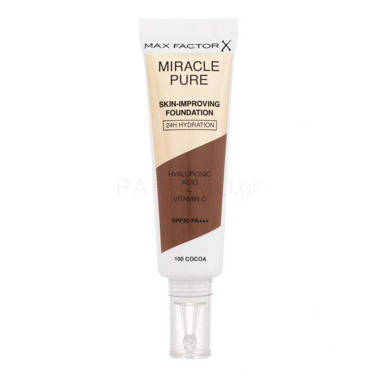 Max Factor Miracle Pure Skin-Improving Foundation SPF30 Make up για γυναίκες 30 ml Απόχρωση 100 Cocoa