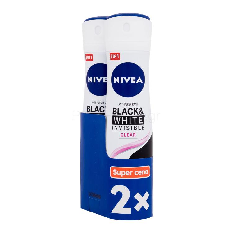 Nivea Black &amp; White Invisible Clear 48h Αντιιδρωτικό για γυναίκες Σετ