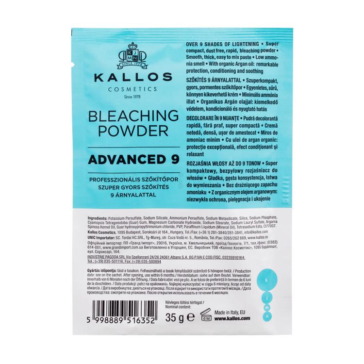 Kallos Cosmetics KJMN Advanced 9 Bleaching Powder Βαφή μαλλιών για γυναίκες 35 gr
