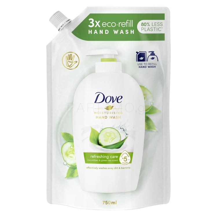 Dove Refreshing Cucumber &amp; Green Tea Υγρό σαπούνι για γυναίκες Συσκευασία &quot;γεμίσματος&quot; 750 ml
