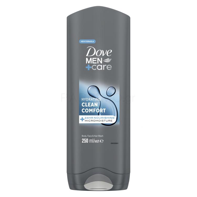 Dove Men + Care Hydrating Clean Comfort Αφρόλουτρο για άνδρες 250 ml