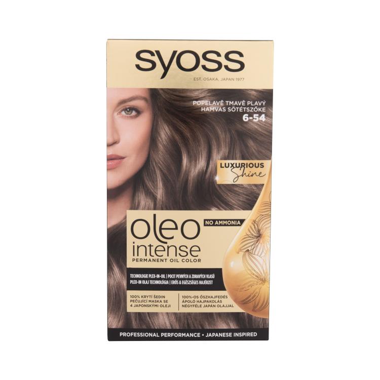 Syoss Oleo Intense Permanent Oil Color Βαφή μαλλιών για γυναίκες 50 ml Απόχρωση 6-54 Ash Dark Brown ελλατωματική συσκευασία