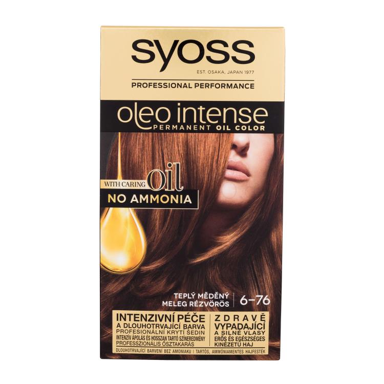 Syoss Oleo Intense Permanent Oil Color Βαφή μαλλιών για γυναίκες 50 ml Απόχρωση 6-76 Warm Copper ελλατωματική συσκευασία