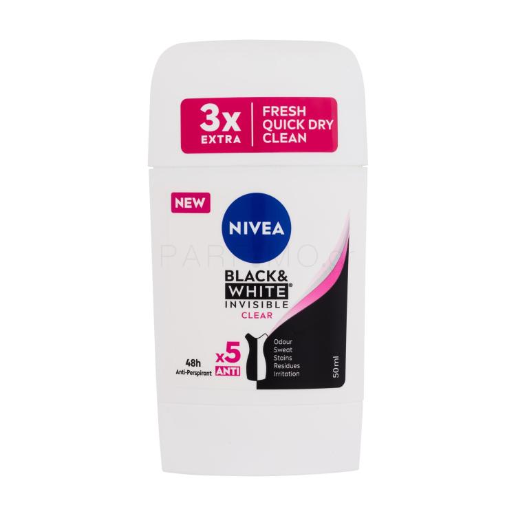Nivea Black &amp; White Invisible Clear 48h Αντιιδρωτικό για γυναίκες 50 ml