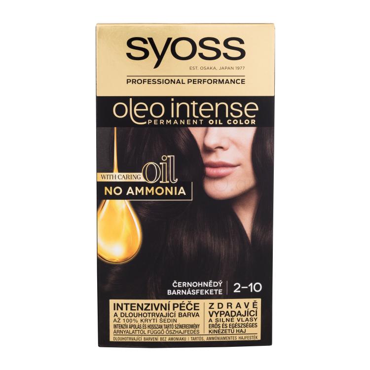 Syoss Oleo Intense Permanent Oil Color Βαφή μαλλιών για γυναίκες 50 ml Απόχρωση 2-10 Black Brown ελλατωματική συσκευασία