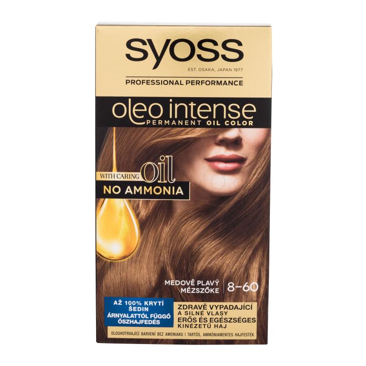 Syoss Oleo Intense Permanent Oil Color Βαφή μαλλιών για γυναίκες 50 ml Απόχρωση 8-60 Honey Blond ελλατωματική συσκευασία