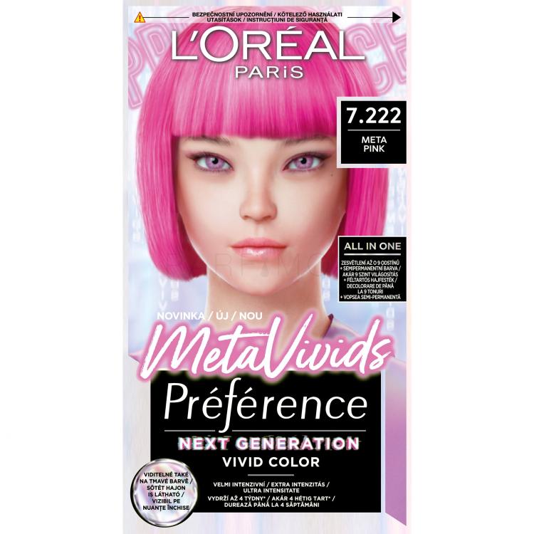 L&#039;Oréal Paris Préférence Meta Vivids Βαφή μαλλιών για γυναίκες 75 ml Απόχρωση 7.222 Meta Pink