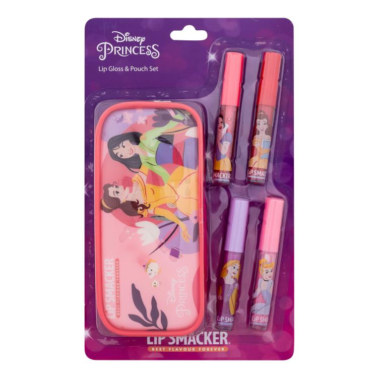 Lip Smacker Disney Princess Lip Gloss &amp; Pouch Set Σετ δώρου lip gloss 4 x 6 ml +τσαντάκι καλλυντικών 
