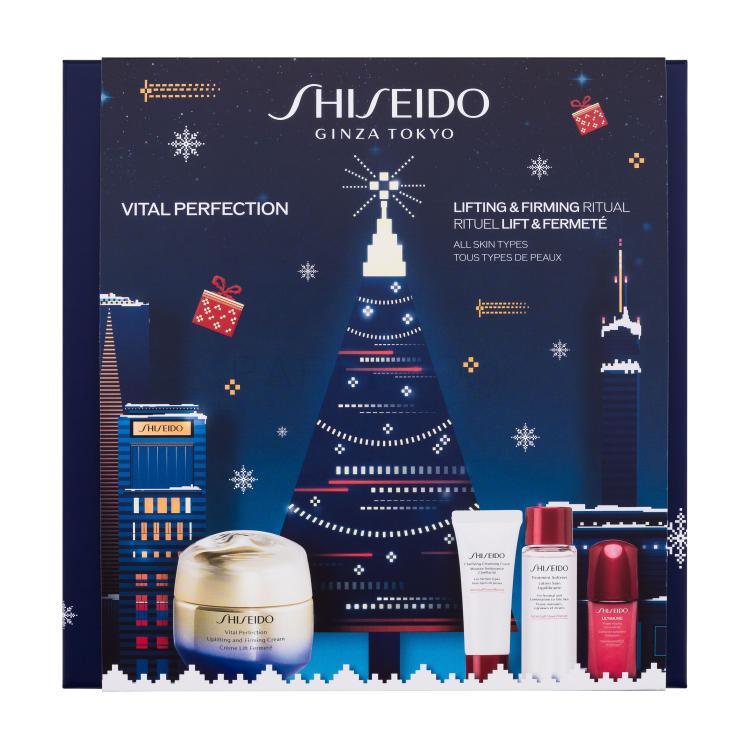 Shiseido Vital Perfection Lifting &amp; Firming Ritual Σετ δώρου Κρέμα ημέρας Vital Perfection 50 ml + Αφρός καθαρισμού 15 ml + Λοσιόν περιποίησης 30 ml + Ορός Ultimune 10 ml