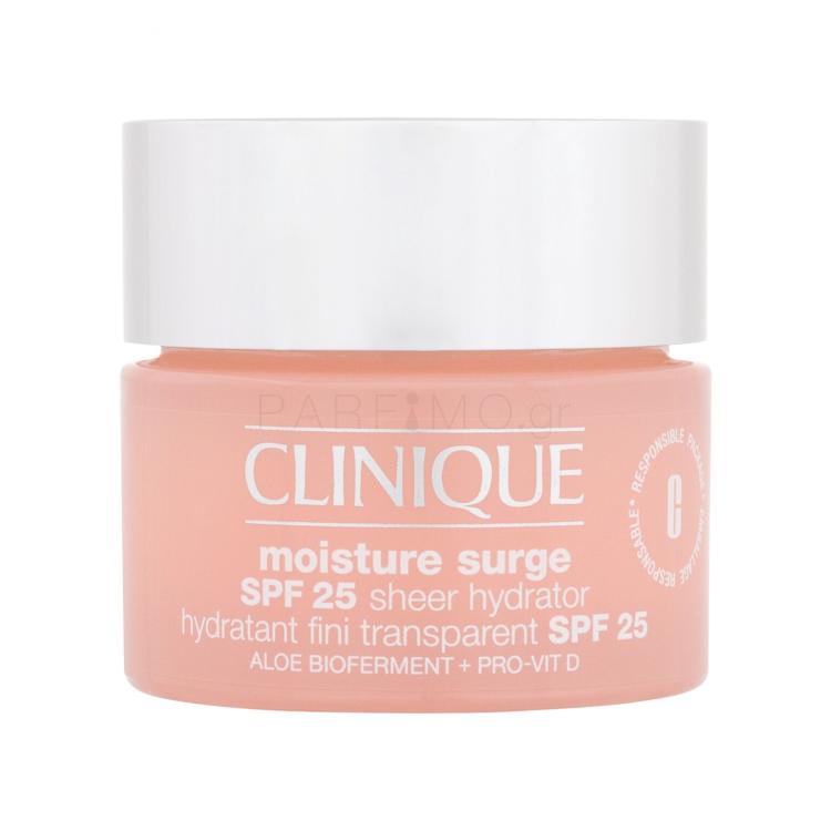 Clinique Moisture Surge Sheer Hydrator SPF25 Κρέμα προσώπου ημέρας για γυναίκες 50 ml