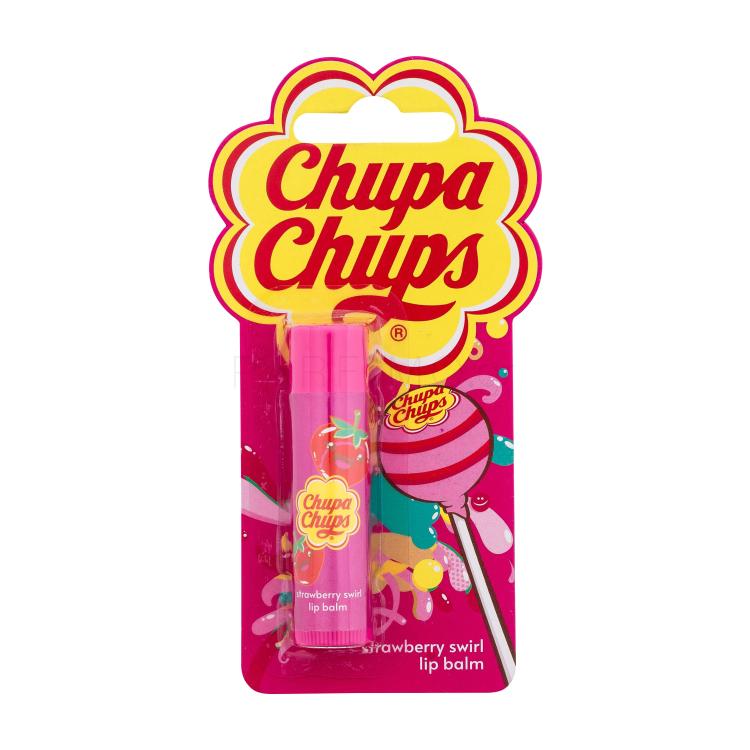 Chupa Chups Lip Balm Strawberry Swirl Βάλσαμο για τα χείλη για παιδιά 4 gr