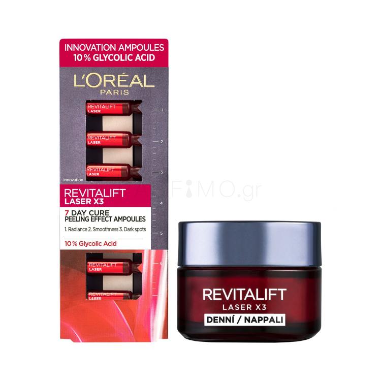 ΕΚΠΤΩΤΙΚΟ ΠΑΚΕΤΟ Ορός προσώπου L&#039;Oréal Paris Revitalift Laser X3 7 Day Cure + Κρέμα προσώπου ημέρας L&#039;Oréal Paris Revitalift Laser X3 Day Cream