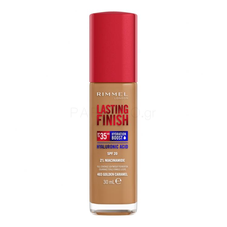 Rimmel London Lasting Finish 35H SPF20 Make up για γυναίκες 30 ml Απόχρωση 403 Golden Caramel