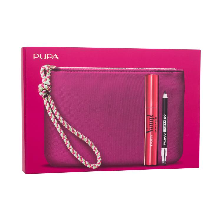 Pupa Vamp! Sexy Lashes Σετ δώρου μάσκαρα Vamp! Sexy Lashes 12 ml + μολύβι ματιών Multiplay 0,8 g 09 Deep Black + τσαντάκι καλλυντικών