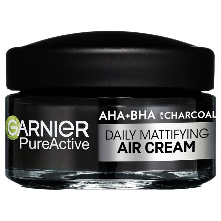 Garnier Pure Active AHA + BHA Charcoal Daily Mattifying Air Cream Κρέμα προσώπου ημέρας 50 ml