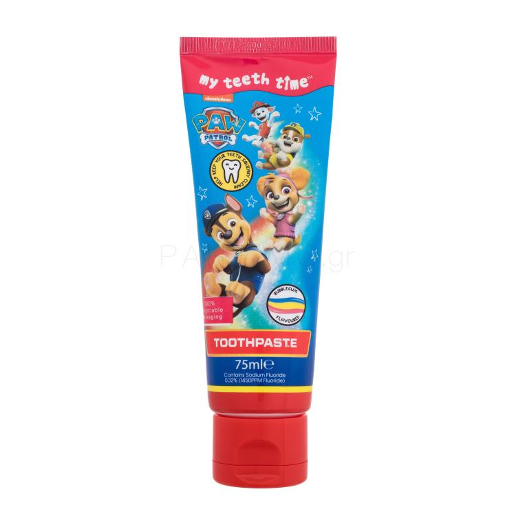 Nickelodeon Paw Patrol Toothpaste Bubblegum Οδοντόκρεμες για παιδιά 75 ml