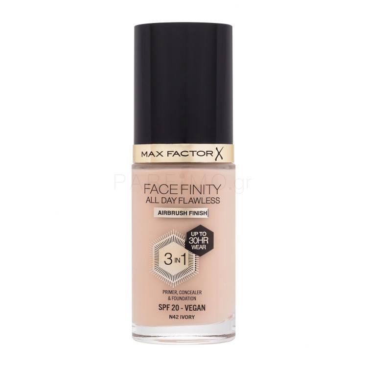 Max Factor Facefinity All Day Flawless SPF20 Make up για γυναίκες 30 ml Απόχρωση N42 Ivory