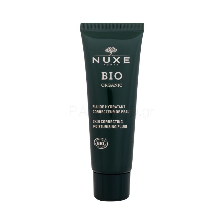 NUXE Bio Organic Skin Correcting Moisturising Fluid Τζελ προσώπου για γυναίκες 50 ml κατεστραμμένο φιαλίδιο
