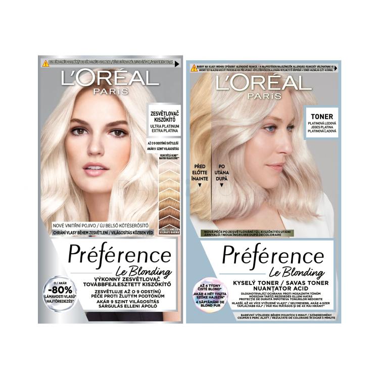 ΕΚΠΤΩΤΙΚΟ ΠΑΚΕΤΟ Βαφή μαλλιών L&#039;Oréal Paris Préférence Les Blondissimes + Βαφή μαλλιών L&#039;Oréal Paris Préférence Le Blonding Toner