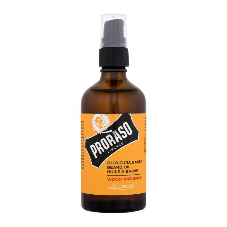 PRORASO Wood &amp; Spice Beard Oil Περιποιητικό λάδι για τα γένια για άνδρες 100 ml