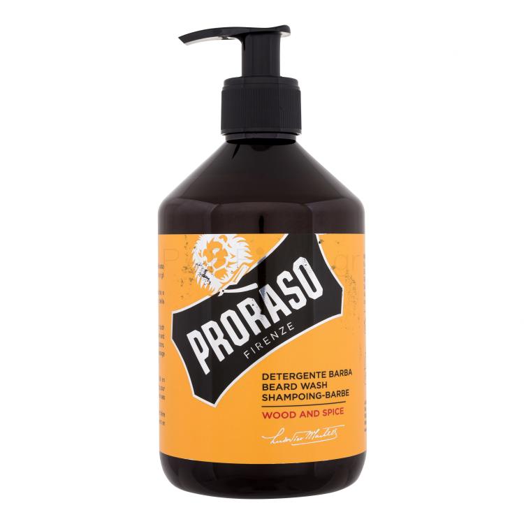 PRORASO Wood &amp; Spice Beard Wash Σαμπουάν για γένια για άνδρες 500 ml