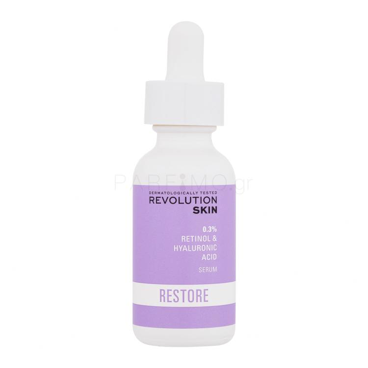 Revolution Skincare Restore 0.3% Retinol &amp; Hyaluronic Acid Serum Ορός προσώπου για γυναίκες 30 ml