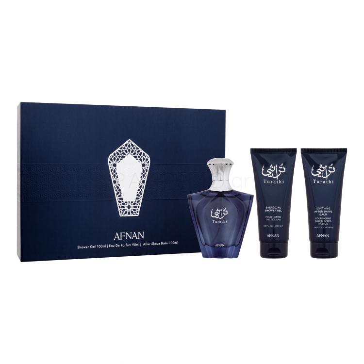 Afnan Turathi Blue Σετ δώρου EDP 90 ml + αφρόλουτρο 100 ml + βάλσαμο για μετά το ξύρισμα 100 ml