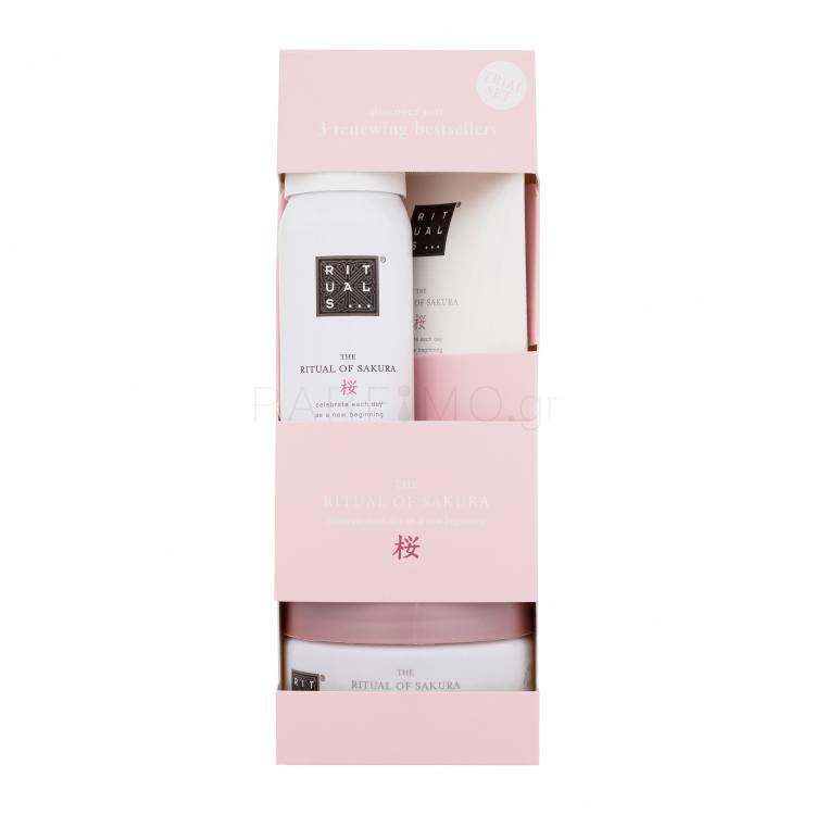 Rituals The Ritual Of Sakura 3 Renewing Bestsellers Σετ δώρου αφρός ντους 50 ml + κρέμα σώματος 70 ml + peeling σώματος 125 g