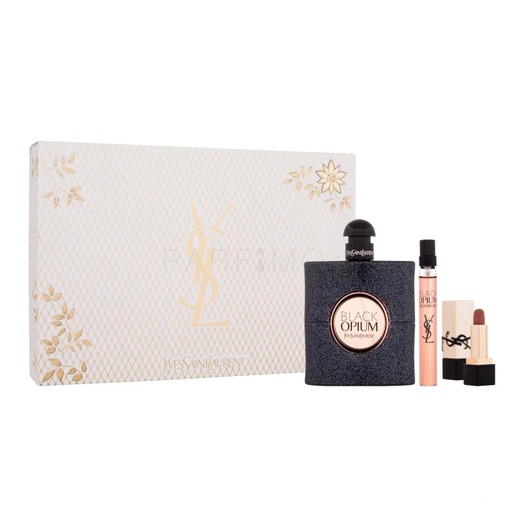 Yves Saint Laurent Black Opium Σετ δώρου EDP 90 ml + EDP 10 ml + Κραγιόν Rouge Pur Couture 1,3 g NM Nu Muse