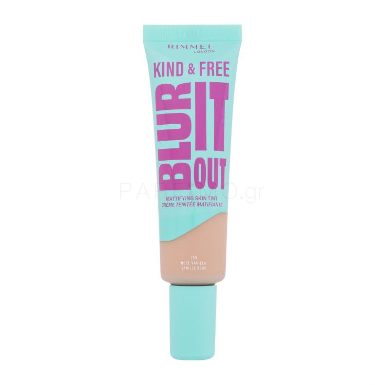 Rimmel London Kind &amp; Free Blur It Out Mattifying Skin Tint Make up για γυναίκες 30 ml Απόχρωση 150 Rose Vanilla