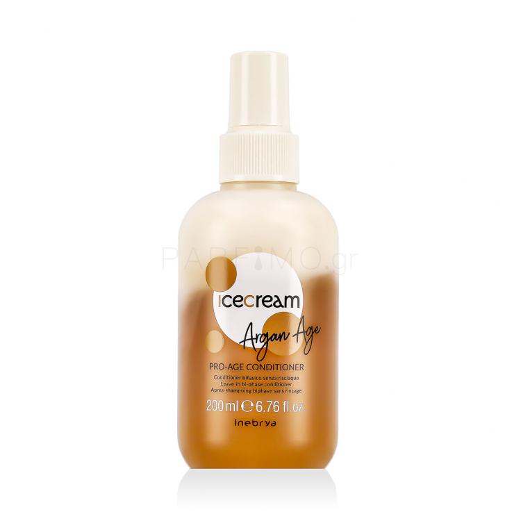 Inebrya Ice Cream Argan Age Pro-Age Conditioner Περιποίηση μαλλιών χωρίς ξέβγαλμα 200 ml