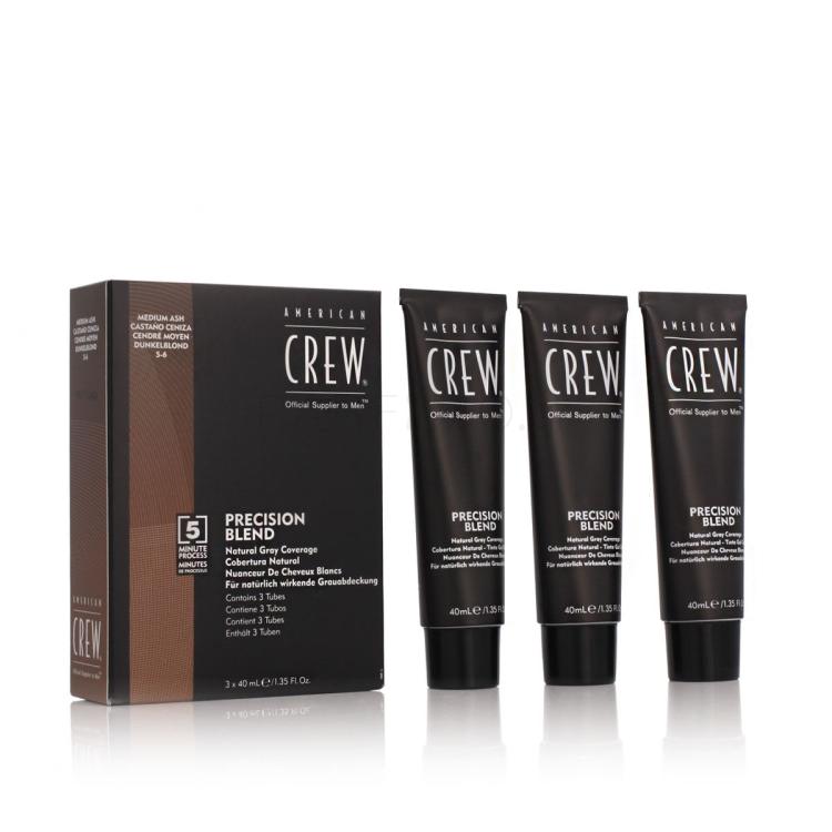 American Crew Precision Blend Natural Grey Blending Hair Color Βαφή μαλλιών για άνδρες 3x40 ml Απόχρωση 5-6 Medium Ash