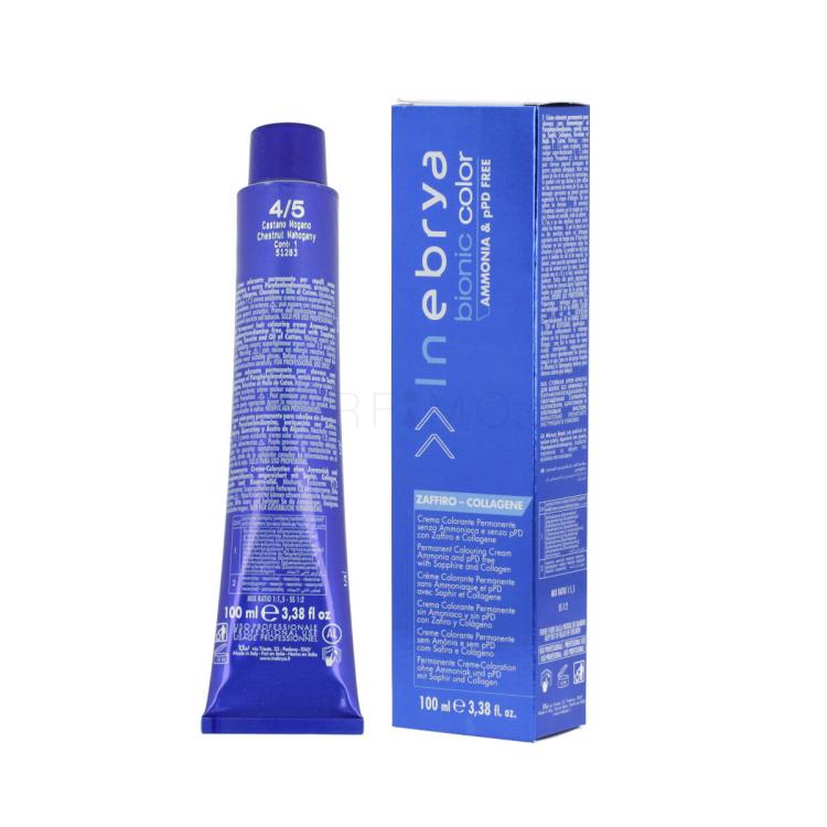 Inebrya Bionic Color Βαφή μαλλιών 100 ml Απόχρωση 4/5 Chestnut Mahogany