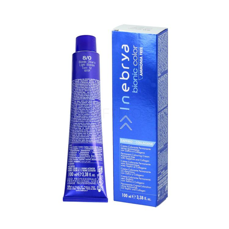 Inebrya Bionic Color Βαφή μαλλιών 100 ml Απόχρωση 8/0 Light Blonde