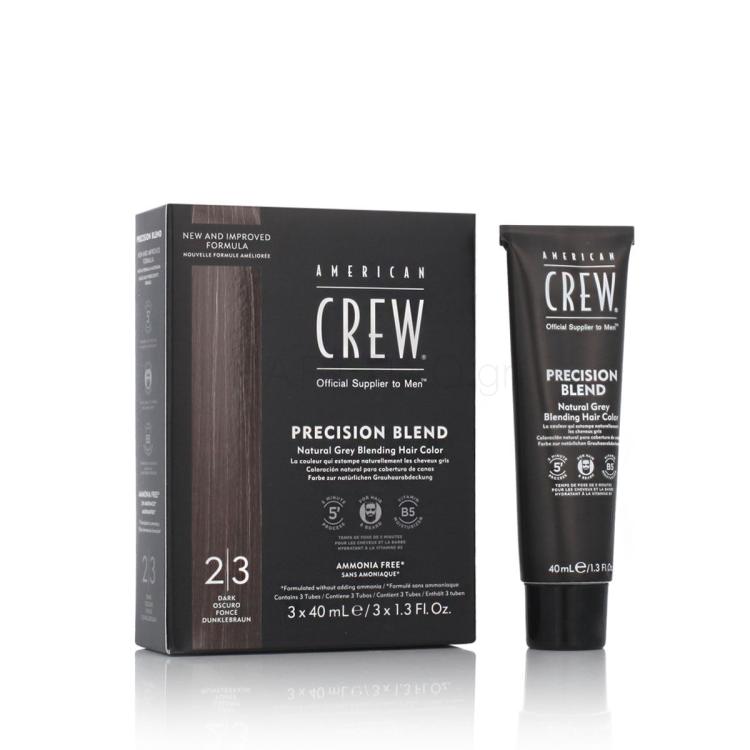 American Crew Precision Blend Natural Grey Blending Hair Color Βαφή μαλλιών για άνδρες Απόχρωση 2-3 Dark Σετ