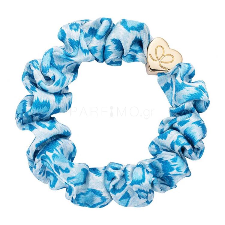 By Eloise London Silk Scrunchie Gold Heart Λαστιχάκι για τα μαλλιά για γυναίκες 1 τεμ Απόχρωση Blue Leopard