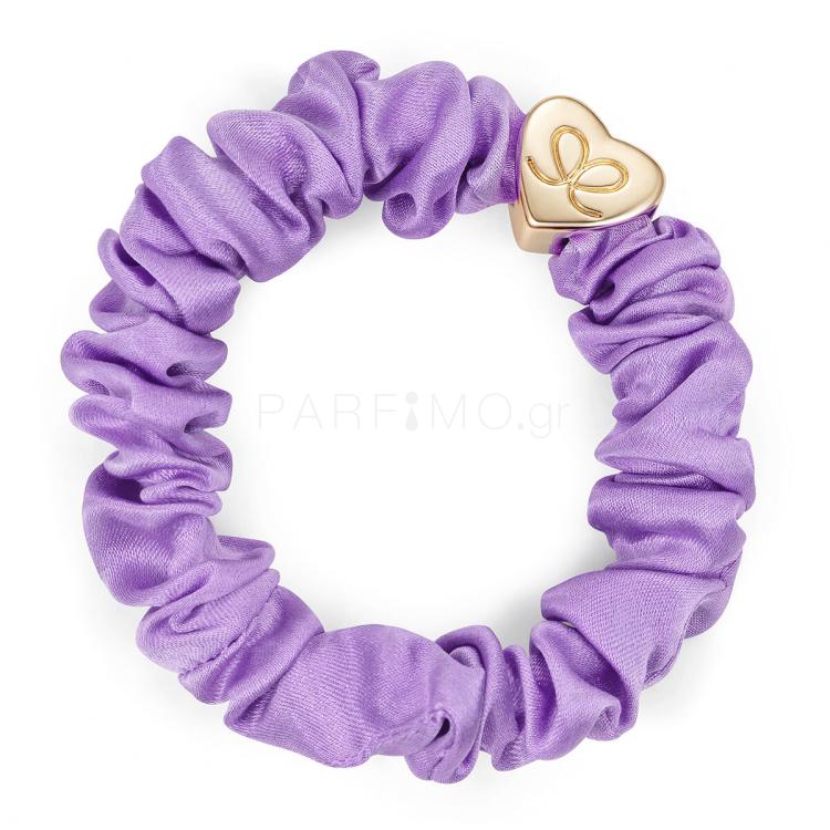 By Eloise London Silk Scrunchie Gold Heart Λαστιχάκι για τα μαλλιά για γυναίκες 1 τεμ Απόχρωση Lilac