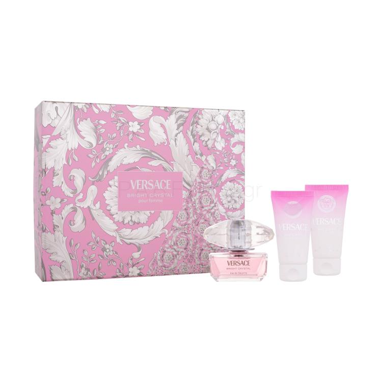 Versace Bright Crystal Σετ δώρου EDT 50 ml + λοσιόν σώματος 50 ml + αφρόλουτρο 50 ml