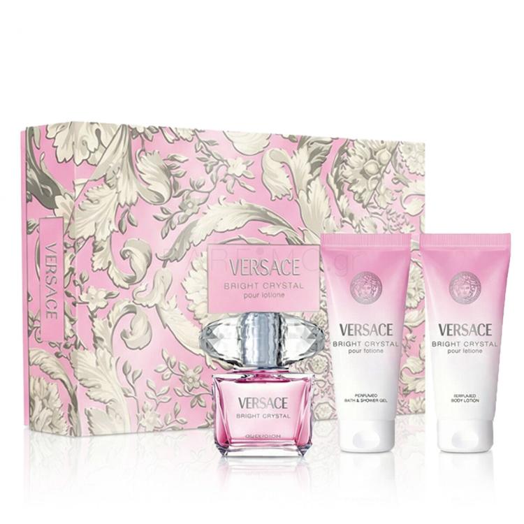 Versace Bright Crystal Σετ δώρου EDT 50 ml + λοσιόν σώματος 50 ml + αφρόλουτρο 50 ml