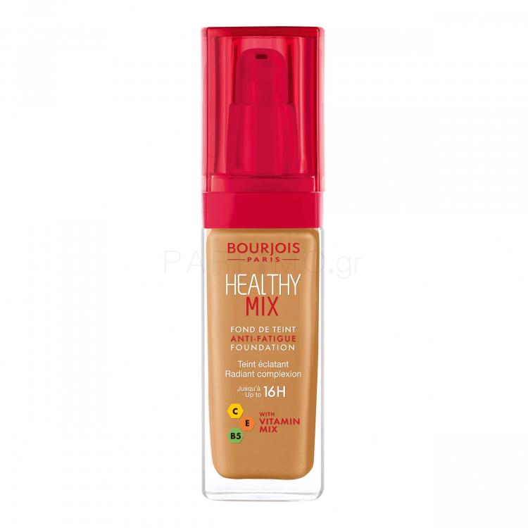 BOURJOIS Paris Healthy Mix Anti-Fatigue Foundation Make up για γυναίκες 30 ml Απόχρωση 57,5 Golden Caramel