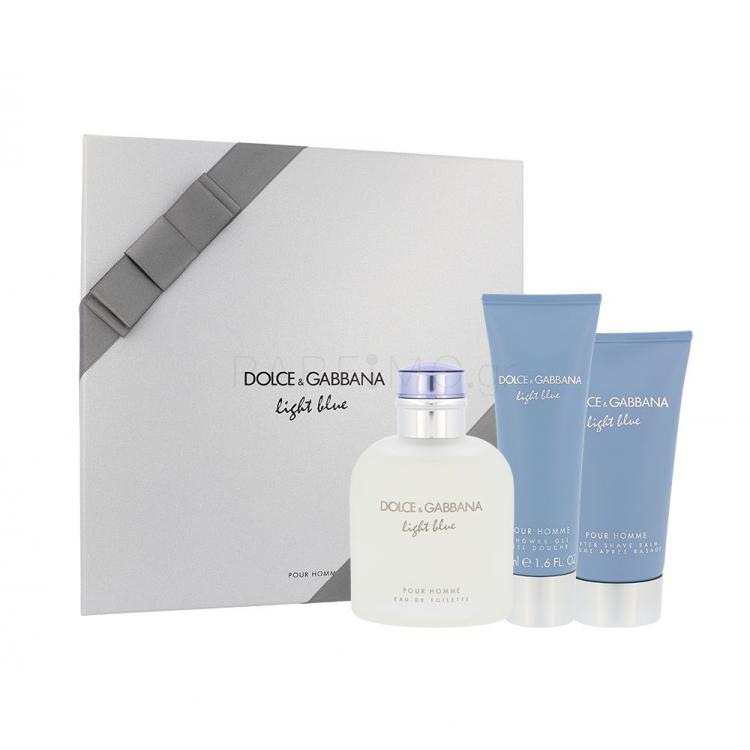Dolce&amp;Gabbana Light Blue Pour Homme Σετ δώρου EDT 125 ml +βάλσαμο για μετά το ξύρισμα  75 ml + αφρόλουτρο 50 ml